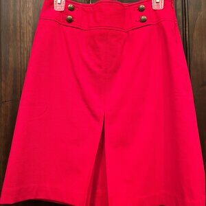 Talbots Nautical Red A Line Skirt with Nautical Buttons, Size 6